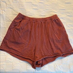 Aerie High Waist Brown Shorts Relaxed Fit